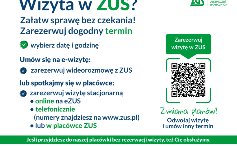 Wizyta w ZUS? Zarezerwuj termin